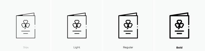 greeting card icon. Thin, Light, Regular And Bold style design isolated on white background vector