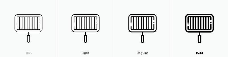 parrilla icono. delgado, luz, regular y negrita estilo diseño aislado en blanco antecedentes vector