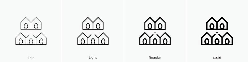 greenhouse icon. Thin, Light, Regular And Bold style design isolated on white background vector