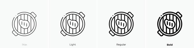 parrilla icono. delgado, luz, regular y negrita estilo diseño aislado en blanco antecedentes vector