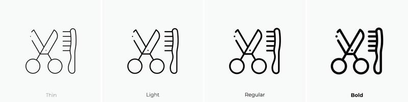 grooming icon. Thin, Light, Regular And Bold style design isolated on white background vector