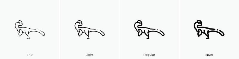 guanlong icon. Thin, Light, Regular And Bold style design isolated on white background vector