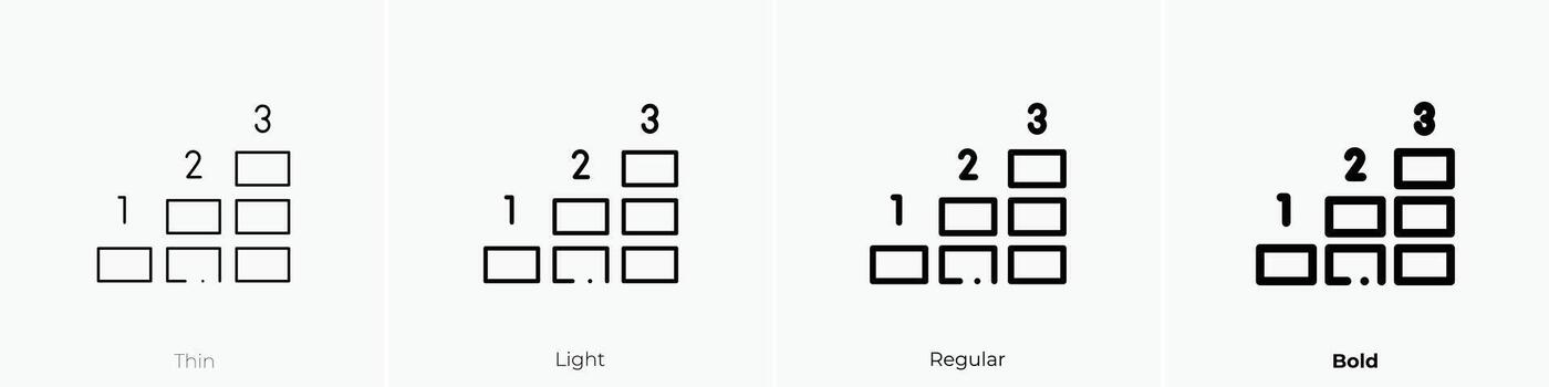 growth icon. Thin, Light, Regular And Bold style design isolated on white background vector