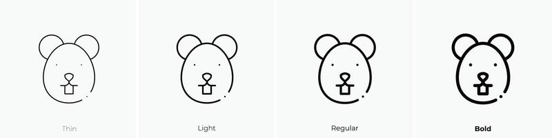 guinea pig icon. Thin, Light, Regular And Bold style design isolated on white background vector