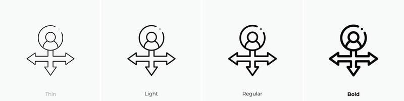 guidance icon. Thin, Light, Regular And Bold style design isolated on white background vector
