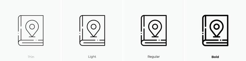 guide icon. Thin, Light, Regular And Bold style design isolated on white background vector