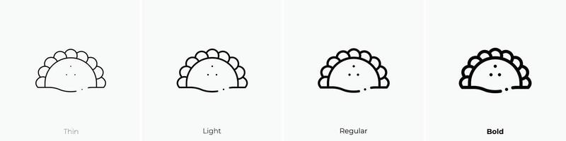 gujjia icon. Thin, Light, Regular And Bold style design isolated on white background vector