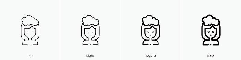 hair washing icon. Thin, Light, Regular And Bold style design isolated on white background vector
