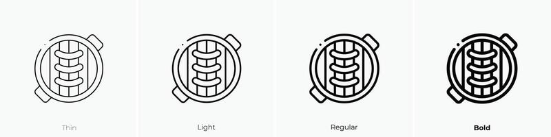 parrilla icono. delgado, luz, regular y negrita estilo diseño aislado en blanco antecedentes vector