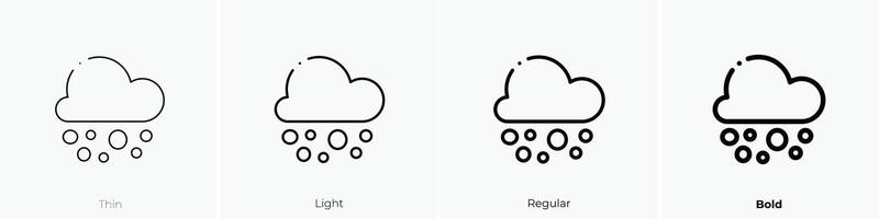 granizo icono. delgado, luz, regular y negrita estilo diseño aislado en blanco antecedentes vector