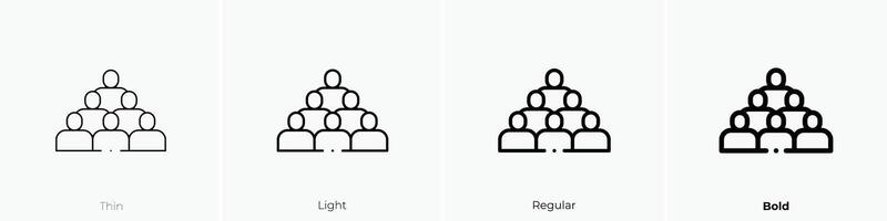 group icon. Thin, Light, Regular And Bold style design isolated on white background vector