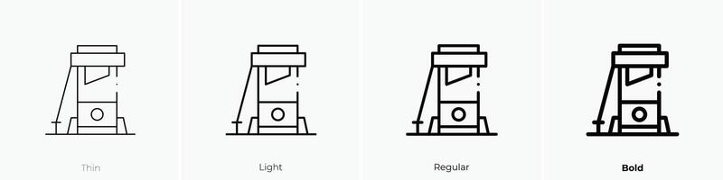 guillotina icono. delgado, luz, regular y negrita estilo diseño aislado en blanco antecedentes vector