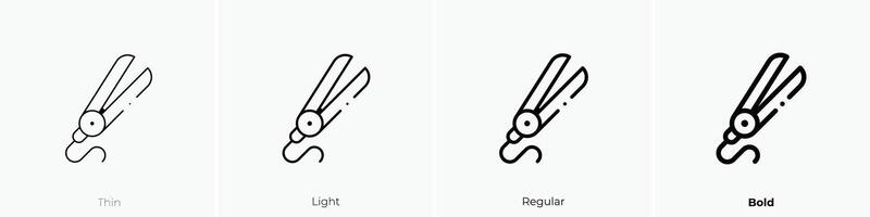 hair straightener icon. Thin, Light, Regular And Bold style design isolated on white background vector