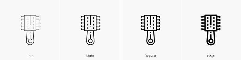 pelo cepillo icono. delgado, luz, regular y negrita estilo diseño aislado en blanco antecedentes vector