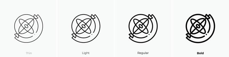 gyroscope icon. Thin, Light, Regular And Bold style design isolated on white background vector