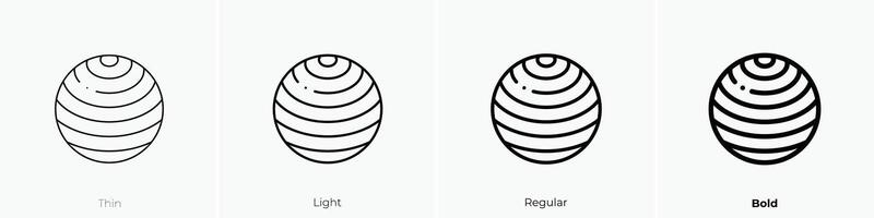 gym ball icon. Thin, Light, Regular And Bold style design isolated on white background vector