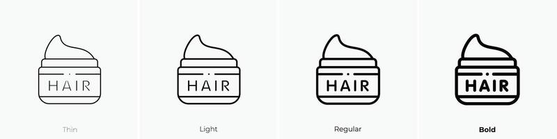 hair cream icon. Thin, Light, Regular And Bold style design isolated on white background vector