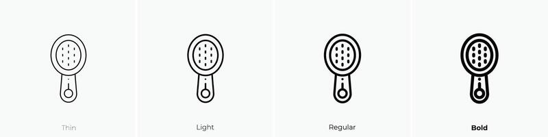 hairbrush icon. Thin, Light, Regular And Bold style design isolated on white background vector