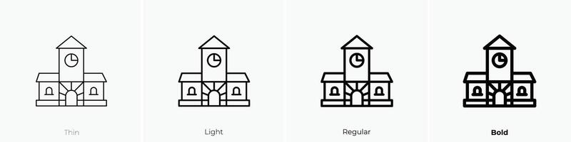hall icon. Thin, Light, Regular And Bold style design isolated on white background vector