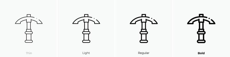 hammer icon. Thin, Light, Regular And Bold style design isolated on white background vector