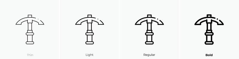 martillo icono. delgado, luz, regular y negrita estilo diseño aislado en blanco antecedentes vector