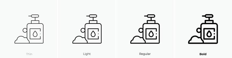 hand soap icon. Thin, Light, Regular And Bold style design isolated on white background vector