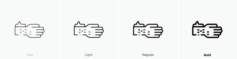 hand icon. Thin, Light, Regular And Bold style design isolated on white background vector