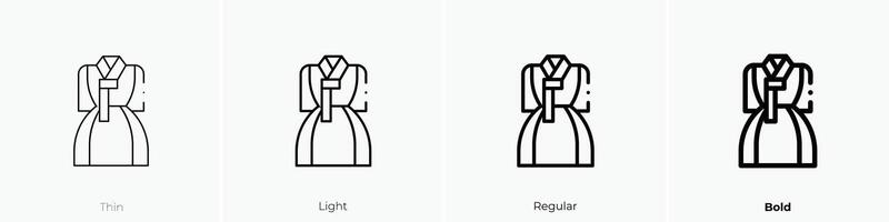 hanbok icon. Thin, Light, Regular And Bold style design isolated on white background vector