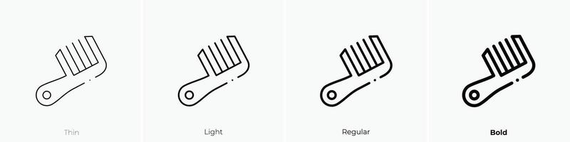 hairbrush icon. Thin, Light, Regular And Bold style design isolated on white background vector