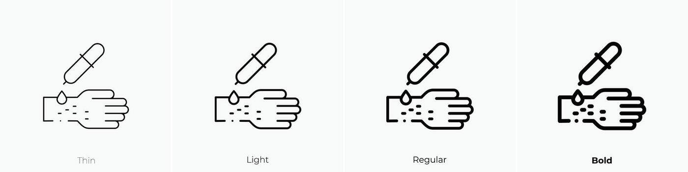 hand icon. Thin, Light, Regular And Bold style design isolated on white background vector