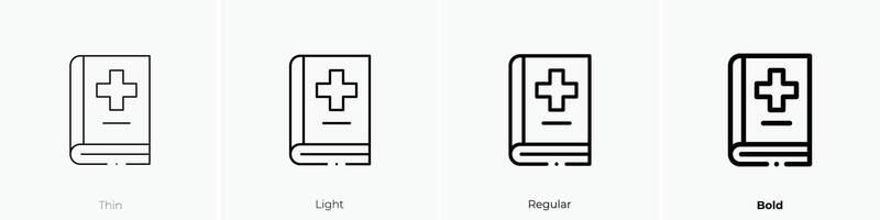 handbook icon. Thin, Light, Regular And Bold style design isolated on white background vector