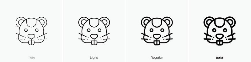 hamster icon. Thin, Light, Regular And Bold style design isolated on white background vector