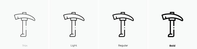 martillo icono. delgado, luz, regular y negrita estilo diseño aislado en blanco antecedentes vector