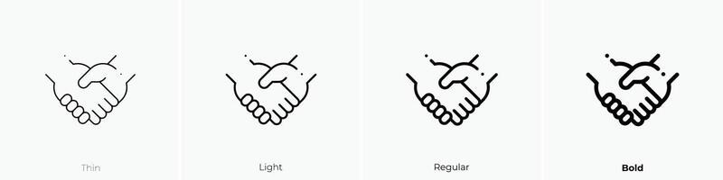 hands icon. Thin, Light, Regular And Bold style design isolated on white background vector