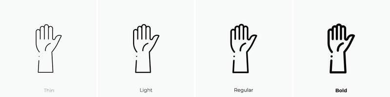 hand up icon. Thin, Light, Regular And Bold style design isolated on white background vector