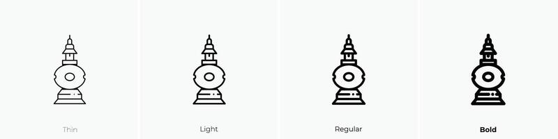 Hangzhou icono. delgado, luz, regular y negrita estilo diseño aislado en blanco antecedentes vector