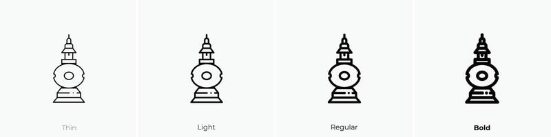 hangzhou icon. Thin, Light, Regular And Bold style design isolated on white background vector