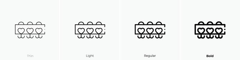 perchas icono. delgado, luz, regular y negrita estilo diseño aislado en blanco antecedentes vector