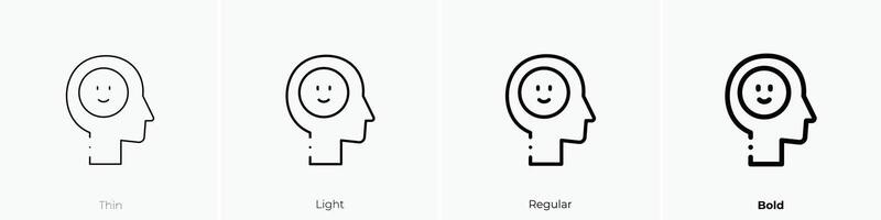happiness icon. Thin, Light, Regular And Bold style design isolated on white background vector