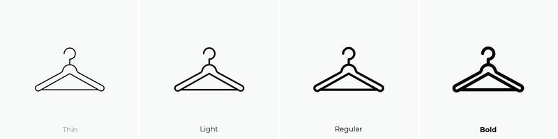 hanger icon. Thin, Light, Regular And Bold style design isolated on white background vector