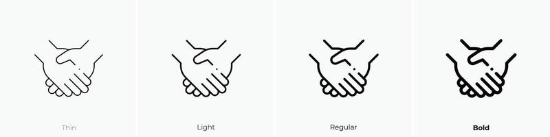 hands icon. Thin, Light, Regular And Bold style design isolated on white background vector