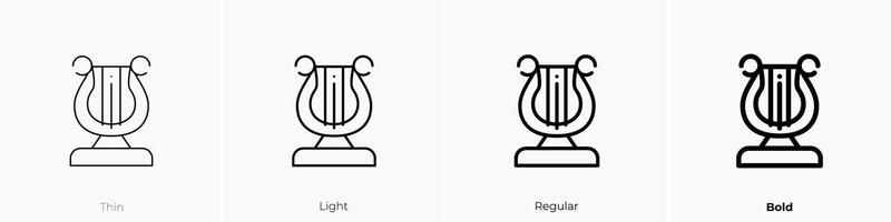 harp icon. Thin, Light, Regular And Bold style design isolated on white background vector