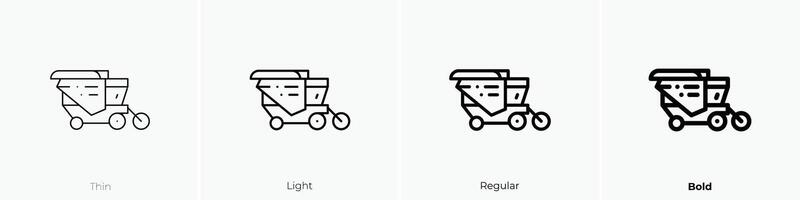 segador icono. delgado, luz, regular y negrita estilo diseño aislado en blanco antecedentes vector