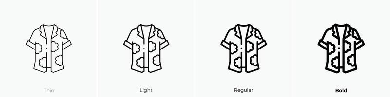 hawaiian shirt icon. Thin, Light, Regular And Bold style design isolated on white background vector