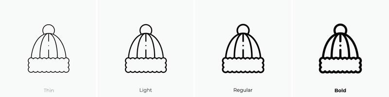 hat icon. Thin, Light, Regular And Bold style design isolated on white background vector