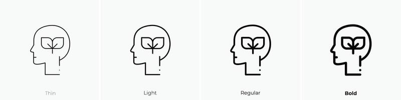 head icon. Thin, Light, Regular And Bold style design isolated on white background vector