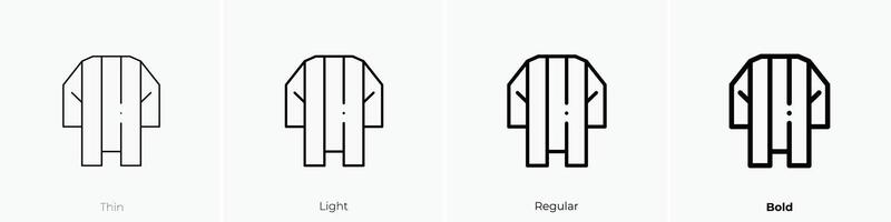 haori icono. delgado, luz, regular y negrita estilo diseño aislado en blanco antecedentes vector