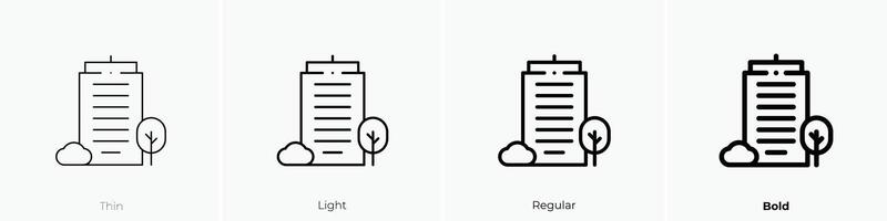 headquarters icon. Thin, Light, Regular And Bold style design isolated on white background vector