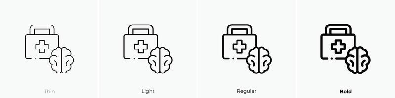 cuidado de la salud icono. delgado, luz, regular y negrita estilo diseño aislado en blanco antecedentes vector