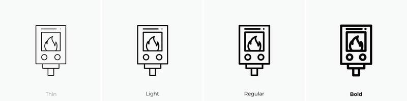 heater icon. Thin, Light, Regular And Bold style design isolated on white background vector